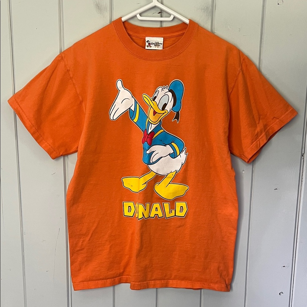 Vintage Walt Disney World Donald Duck T-Shirt Tee Orange Unisex Size Large
